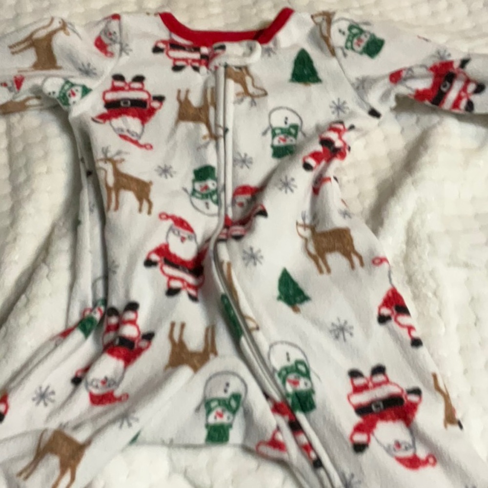 Carter's White and Red Holiday Pajama Set Festive Design
